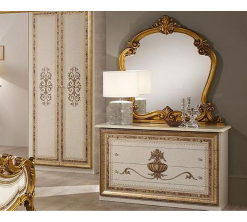 Комод для белья с зеркалом Анита (беж)