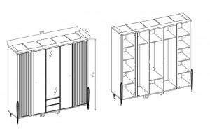 Пятистворчатый шкаф Gravita (Гравита) GRAV-33